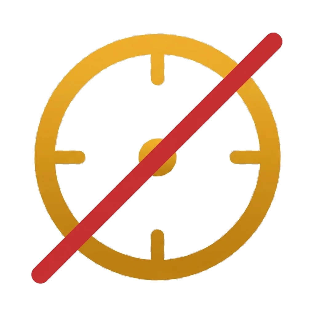 Ikona przekreślonego celu — symbol nieumyślności